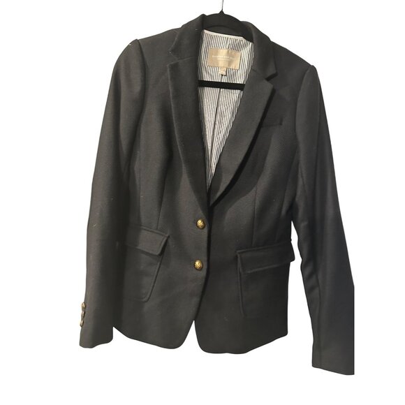 Banana Republic Black Blazer Size 6 Morning Jacket Womens 100% Rayon Shell Polye - Picture 2 of 6